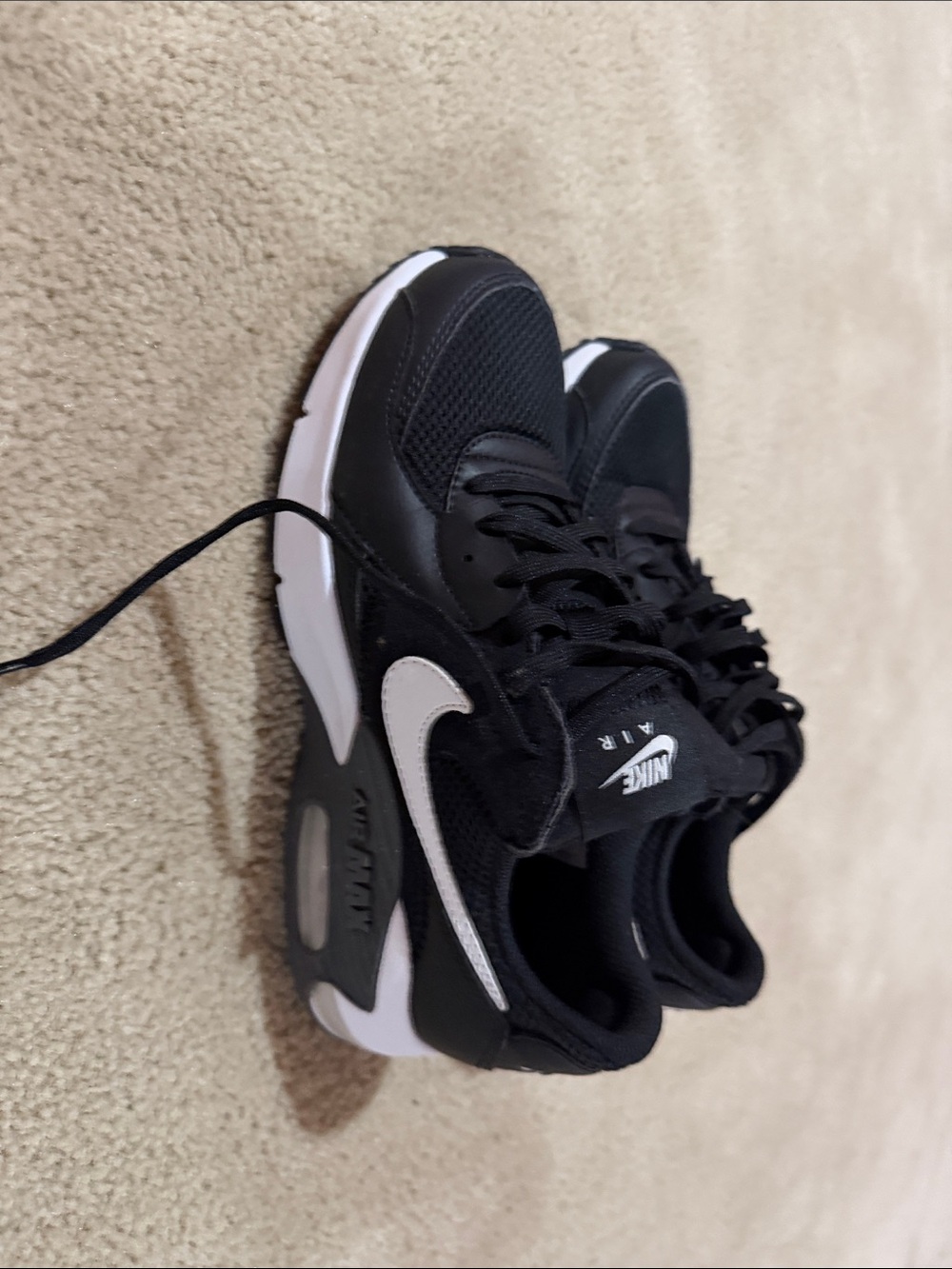 Nike Kids Black and White Air Max Style Sneakers
